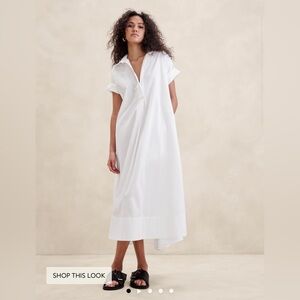 NWT Banana Republic Cruz Poplin Maxi Dress
